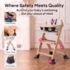 Abiie Beyond Junior Wooden High Chair with Tray - Adjustable and Convertible High Chair for Babies and Toddlers