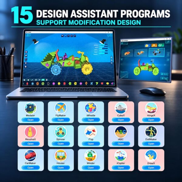 X-Maker AI Kids 3D Printer, Enclosed, Wi-Fi Printing, App Control, Ready to Print