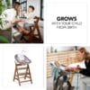 hauck Alpha+ Newborn Set Deluxe – Wooden Highchair & Bouncer – Walnut
