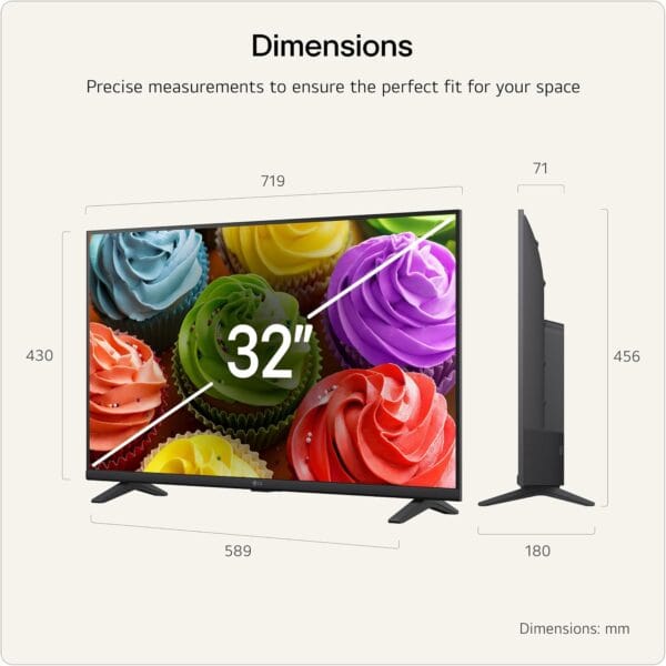 LG LED AI LB650B 32 inch HD Smart TV - 32LB650B6LA (α5 AI Processor Gen9, 60Hz, HDR10, Google Cast, Apple AirPlay 2) [Model year 2026]