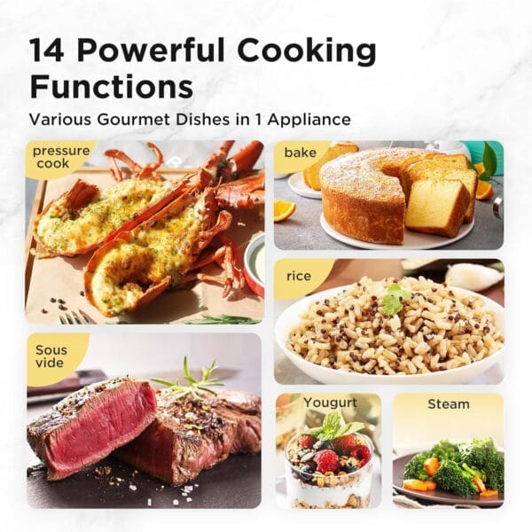 Midea Electric Pressure Cooker 5.7L, 9-in-1 Multi Cooker, 12 Presets, 80kPa