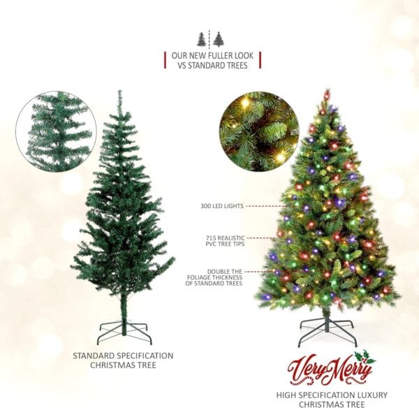 VeryMerry 6FT Pre Lit Christmas Tree 2in1 Dual-Color