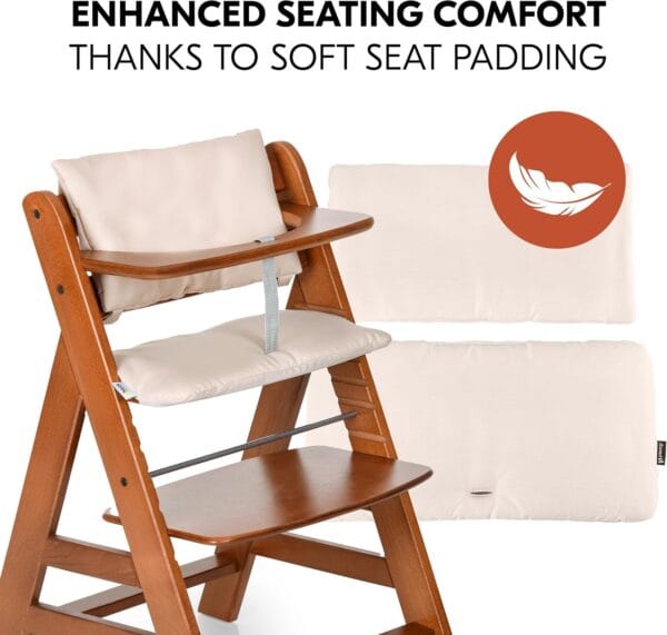 hauck Alpha+ Newborn Set Deluxe – Wooden Highchair & Bouncer – Walnut