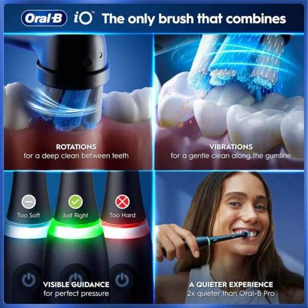 Oral-B iO5 Electric Toothbrush, Matt Black, with Travel Case and Toothpaste
