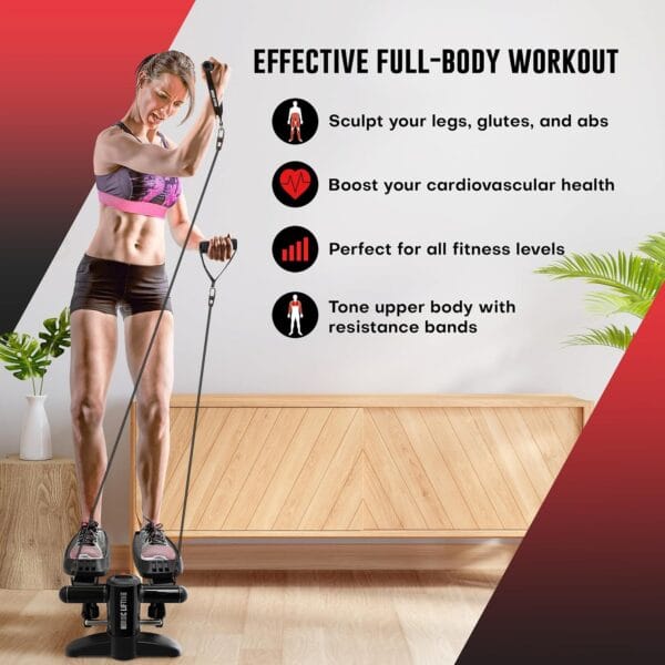Mini Stepper Machine with Resistance Bands - Stair Stepper - Nordic Lifting