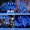 Christmas Lights Outdoor 24 Tube 576 LED Meteor Shower Lights Blue [Energy Class F]