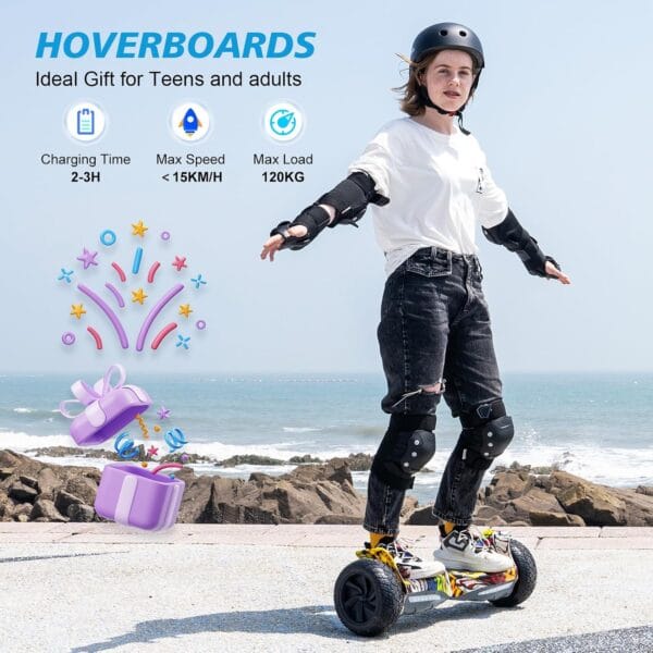 RCB Hoverboard and Kart Bundle for Kids with Hoverkart Set