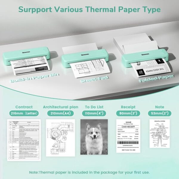 Phomemo M834 Portable Themral Inkless Printer A4 300DPI - Green Kit