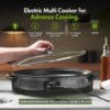 Vonshef Electric Frying Pan 6L – 42cm Multi Cooker with Glass Lid, 1500W