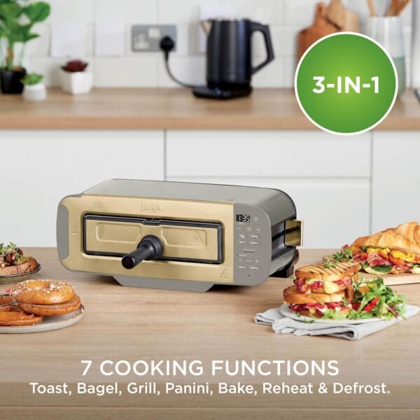 Ninja Foodi 3-in-1 Toaster, Grill and Panini Press, Stone Gold ST202UKSTGD