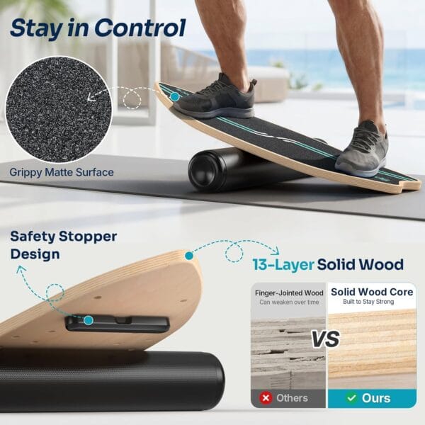 Sportneer Surf Balance Board Adult, Surfing Skateboard Training 200KG