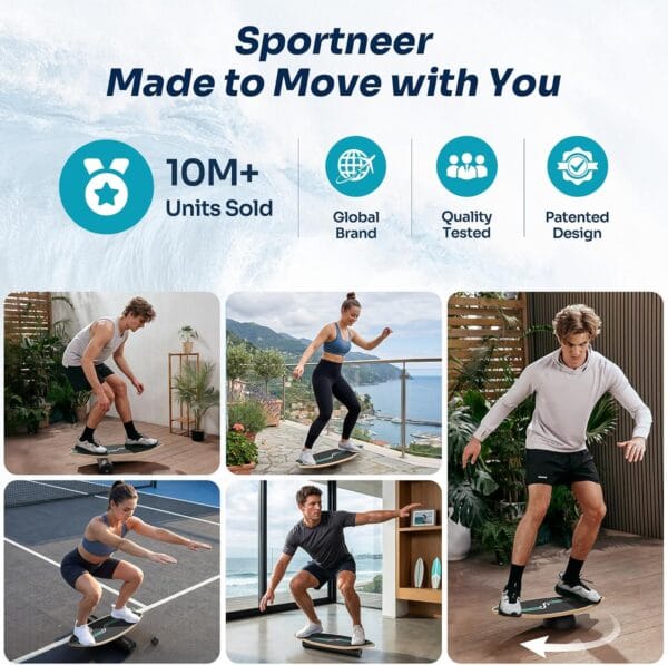 Sportneer Surf Balance Board Adult, Surfing Skateboard Training 200KG