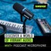 Shure MV7+ USB-C & XLR Podcast Dynamic Mic with Stand - Black