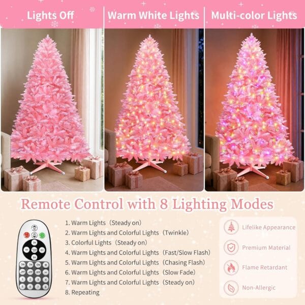 81Y487MMDYL._AC_SL1500_ Pink Rotating Christmas Tree Prelit 7ft