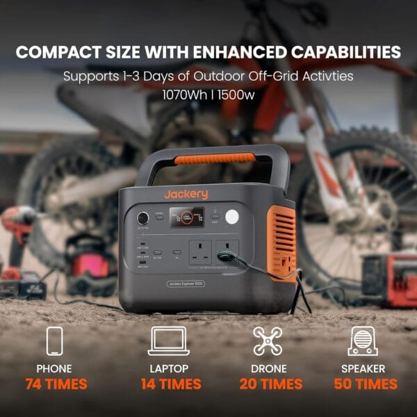 Jackery Explorer 1000 v2, 1500W 1070Wh LiFePO4 Portable Power Station