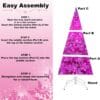 81ZJH31VywL._AC_SL1500_ 8Ft Flocked Prelit Pink Christmas Tree with Pink LED Lights Multifunction