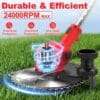Cordless Strimmer 21V with 2×2000mAh Battery & Charger,Grass Trimmer Cordless with 14 Blades Cutting System
