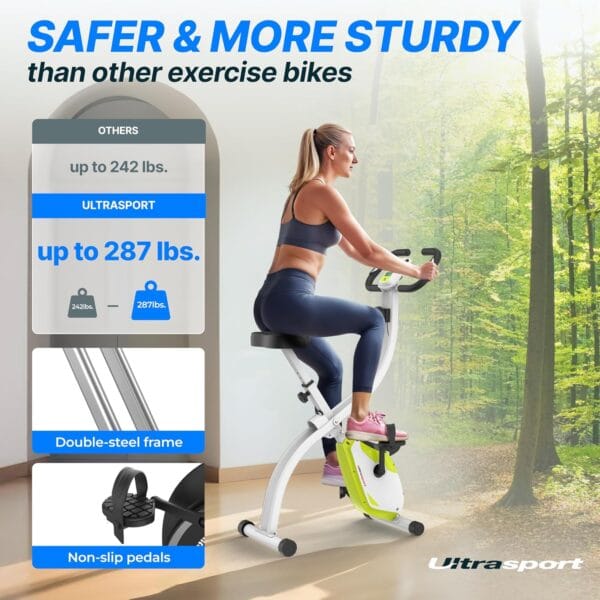 Ultrasport F-Bike Folding Exercise Bike 286 lbs Capacity