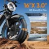 URLIFE Electric Bike for Adults, 16" x 3.0 Fat Tires Ebike