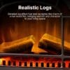 Dimplex Club Optiflame Electric Stove, Black Freestanding Electric Fire with Artificial Logs