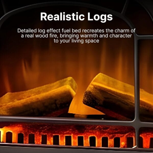 Dimplex Club Optiflame Electric Stove, Black Freestanding Electric Fire with Artificial Logs