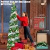 HMASYO 6FT/1.8M Pop Up Tinsel Christmas Tree with 100 Timer Lights & Remote