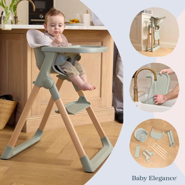 Baby Elegance Mash Baby High Chair for Babies & Toddlers (Sage)