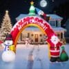 10FT Christmas Inflatables Archway with Santa Claus, Snowman & Christmas Tree