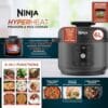 Ninja HyperHeat 9-in-1 Pressure Cooker, Slow Cooker, 6L, Black PC201UK
