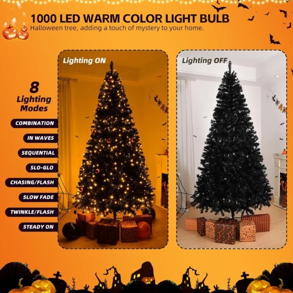 81dzT+rXRdL._AC_SL1500_ 6ft Black Artificial Christmas Tree with DIY 100 Warm Lights