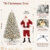 SHareconn 7ft Pre Lit Christmas Tree Snow Flocked with 13 Modes & 932 Tips
