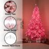 81ftFhQugiL._AC_SL1500_ 8Ft Flocked Prelit Pink Christmas Tree with Pink LED Lights Multifunction
