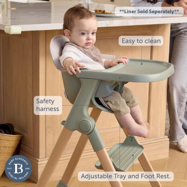 Baby Elegance Mash Baby High Chair for Babies & Toddlers (Sage)