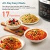 Cosori Rice Cooker 5L, 10 Cups, Ceramic Coated Inner Pot, Slow & Steamer, Black