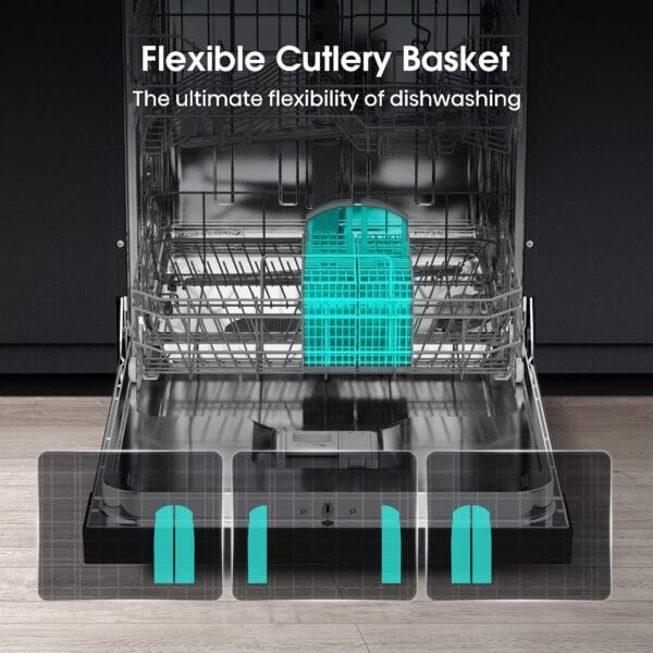 Hisense HS622E90BUK Freestanding Standard Dishwasher 85cm High - E Rated 24 x 23 x 33 inches (L x W x H) [Energy Class E] [Energy Class E]