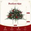 2-Pack Prelit Christmas Pot Inserts with Pinecones & Berries