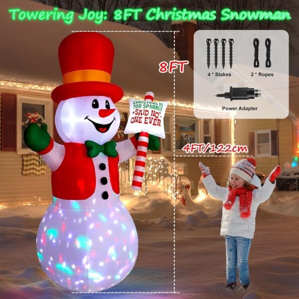 81ig4vtnuML._AC_SL1500_ 8FT Christmas Inflatable Outdoor Decoration Snowman