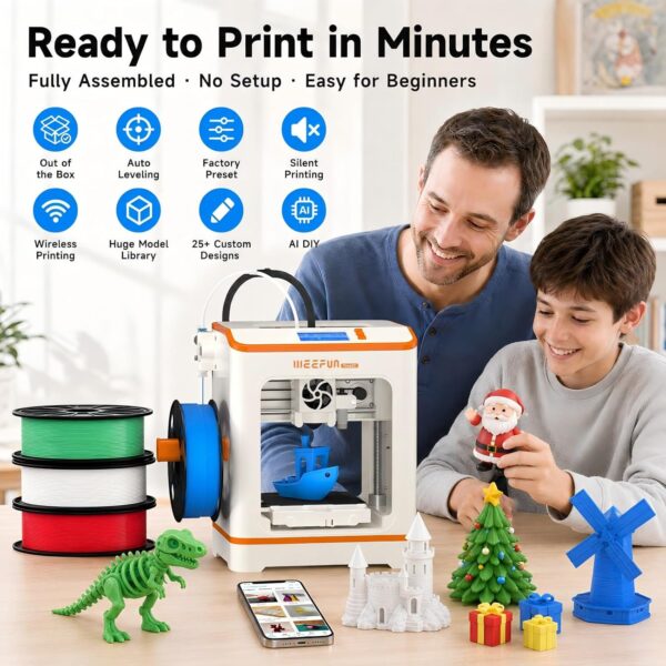 Weefun TINA2C 3D Printer for Beginners & Kids with Filament Starter Bundle