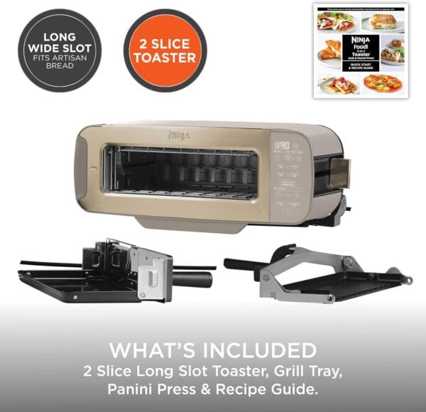 Ninja Foodi 3-in-1 Toaster, Grill and Panini Press, Stone Gold ST202UKSTGD