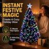 New Christmas Tree X-Mas Tree Fiber Optic Color Changing Multi Colour Led Lights With Star Free Standing Indoor Tree Lights XMAS Gift (7 FT)