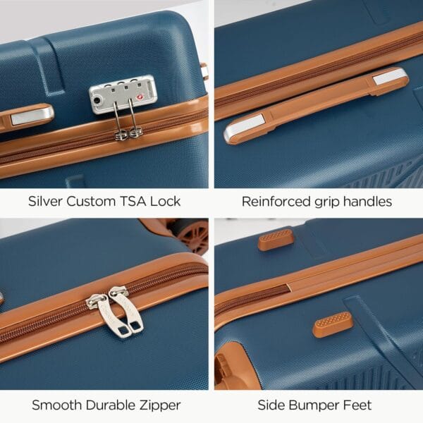 Cosbarn Set of 5 Trolley Suitcases 22 x 14 x 9 inches