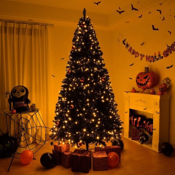 81mWmYAYVpL._AC_SL1500_ 6ft Black Artificial Christmas Tree with DIY 100 Warm Lights