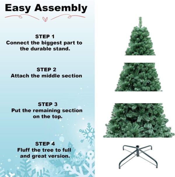 SHATCHI 6ft/1.8m Alaskan Pine Green Artificial Christmas Tree Bushy 550 Tips Xmas Home Decorationations Decorations