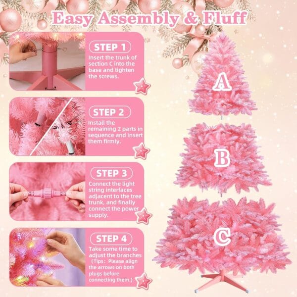81nQ4d6LcfL._AC_SL1500_ Pink Rotating Christmas Tree Prelit 7ft