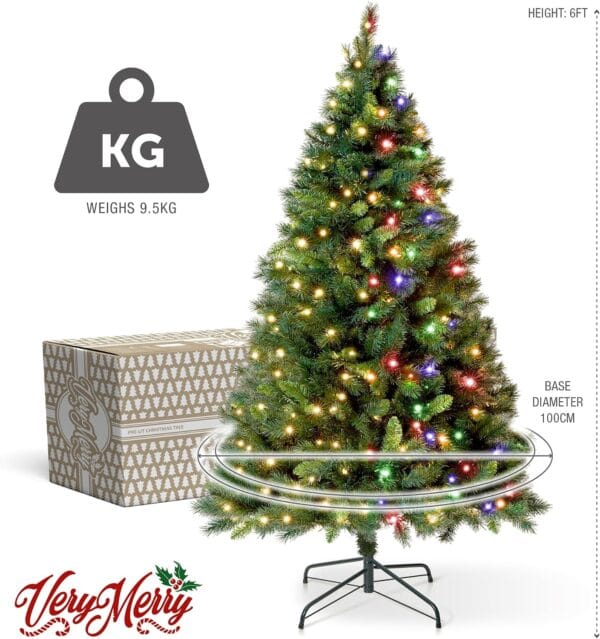 VeryMerry 6FT Pre Lit Christmas Tree 2in1 Dual-Color