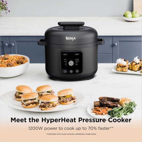 Ninja HyperHeat 9-in-1 Pressure Cooker, Slow Cooker, 6L, Black PC201UK