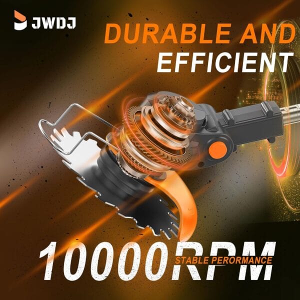 Cordless Strimmer 21V Li-ion Batteries Metal Blade Strimmer grass trimmers With Fast Charger 20 different types of blades for Garden Clearing Weeds Flower Trees (BLACK)