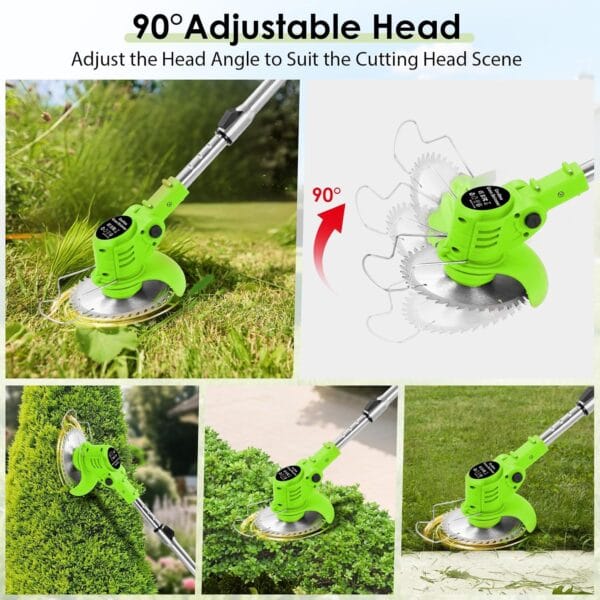 Cordless Garden Strimmers,Electric Cordless 21v Grass Strimmer with 2 X 2000mAh Battery