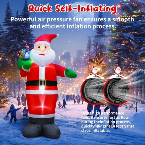 14FT Christmas Inflatable Santa Claus Outdoor Decorations