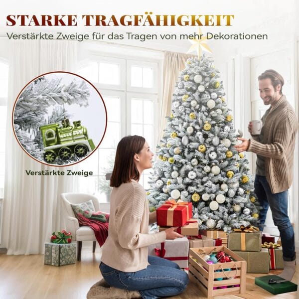 81qPtivcIGL._AC_SL1500_ YITAHOME Christmas Tree 6ft, Full Snow Flocked Artificial Tree with Foldable Metal Stand & Metal Frame